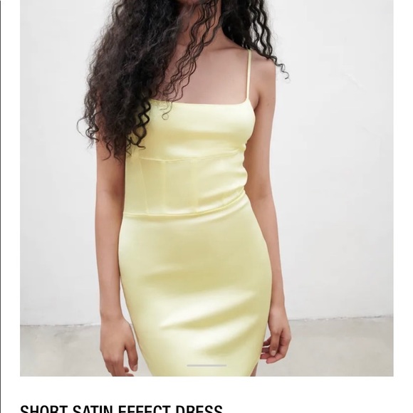 Yellow silk DRESS zara Dresses Images 2022